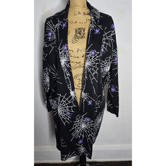 ❤️Modcloth The Wonderful Webs We Weave Halloween Sweater Goth Cardigan - Picture 10 of 10